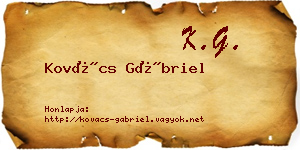 Kovács Gábriel névjegykártya
